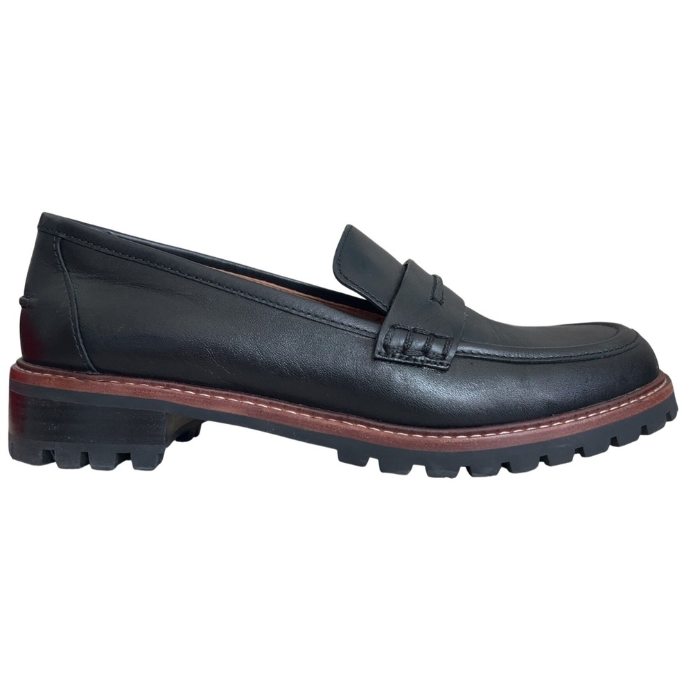 Madewell The Corrinne Lugsole Leather Loafer | Color: True Black | SZ: 7 - Picture 2 of 10